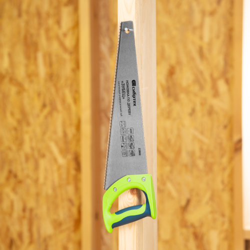 Ножовка по дереву "Зубец", 400 мм, 7-8 TPI, каленый зуб 2D, двухкомпонентная рукоятка Сибртех по ценам производителя в Уфе с доставкой по всей России