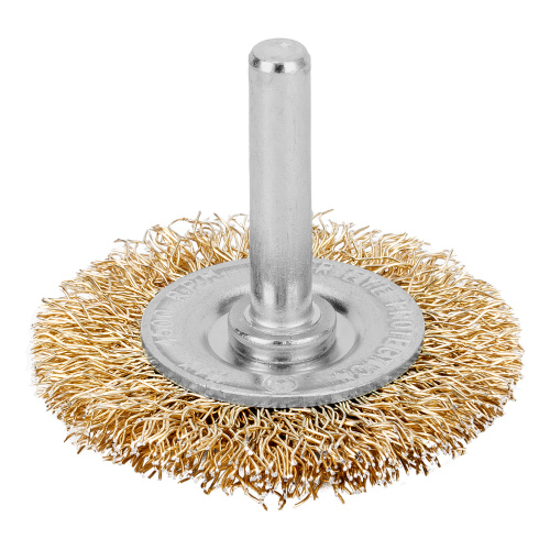 Щетка для дрели, 50 мм, плоская со шпилькой, латунированная витая проволока Matrix по ценам производителя в Уфе с доставкой по всей России