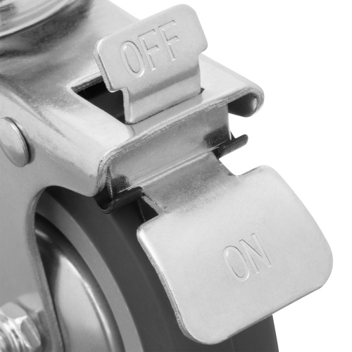 Колесо поворотное с тормозом D 75 мм, крепление  платформенное Сибртех по ценам производителя в Уфе с доставкой по всей России