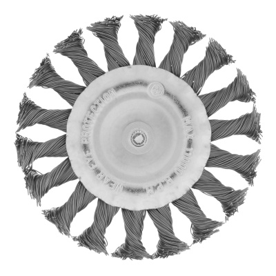 Щетка для дрели, 100 мм, плоская со шпилькой, крученая металлическая проволока Matrix по ценам производителя в Уфе с доставкой по всей России