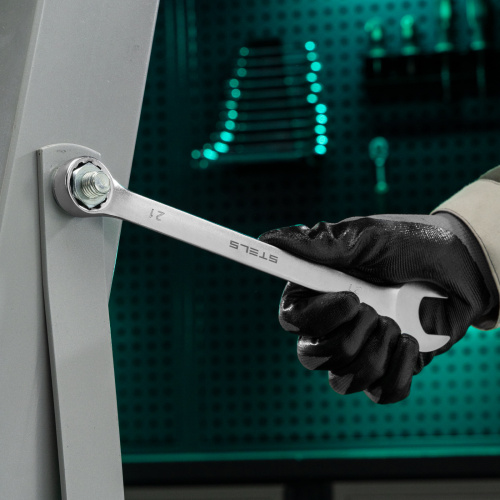 Ключ комбинированный, 21 мм, CrV, матовый хром Stels по ценам производителя в Уфе с доставкой по всей России