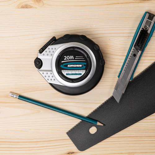 Рулетка геодезическая 20 м х 13 мм, закрытый корпус, металлическая лента, нейлон Gross по ценам производителя в Уфе с доставкой по всей России