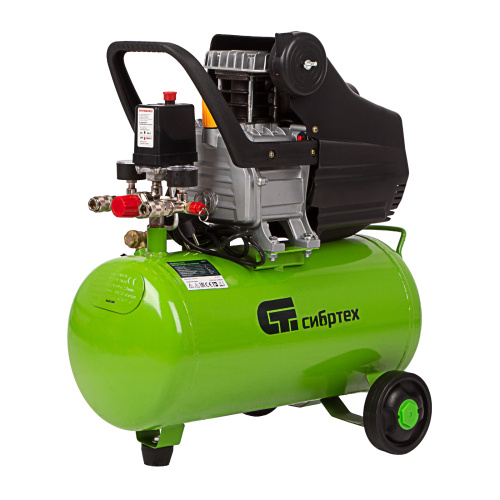 Компрессор воздушный КК-1500/24, 1.5 кВт, 198 л/мин, 24 л, прямой привод, масляный Сибртех по ценам производителя в Уфе с доставкой по всей России