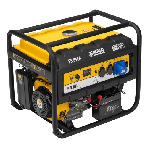 Генератор бензиновый PS 55 EA, 5.5 кВт, 230 В, 25 л, коннектор автоматики, электростартер Denzel по ценам производителя в Уфе с доставкой по всей России
