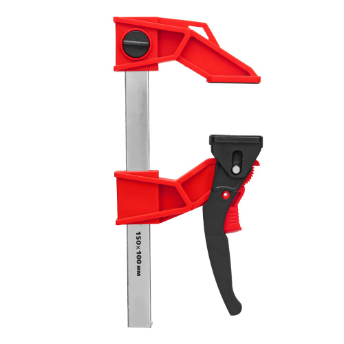 Струбцина реечная быстрозажимная, усиленная, пластиковый корпус рычажно-храповой механизм, 150 х 100 х 306 мм, штанга 5 х 22 мм Matrix по ценам производителя в Уфе с доставкой по всей России