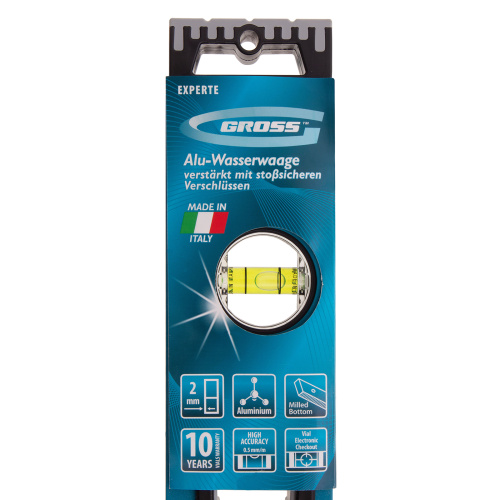 Уровень алюминиевый, 600 мм, усиленный с ударопрочными заглушками, рукоятки, 3 глазка Gross по ценам производителя в Уфе с доставкой по всей России