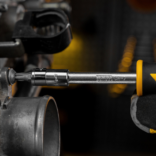 Набор инструментов, 1/2", 1/4", CrV, S2, пластиковый кейс, 122 предмета Denzel по ценам производителя в Уфе с доставкой по всей России