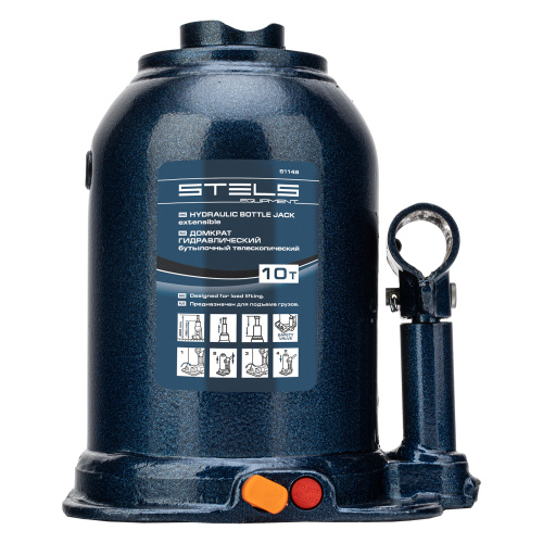 Домкрат гидравлический бутылочный телескопический, 10 т, подъем 180-450 мм Stels купить в Москве с доставкой по всей России | ProtosMarket.ru
