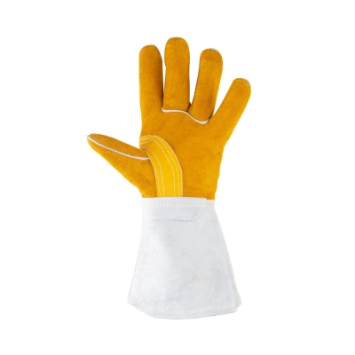 Краги спилковые водоотталкивающие "Защита" (артикул 10-2750L, пр-во FoxWeld/КНР) по ценам производителя в Уфе с доставкой по всей России