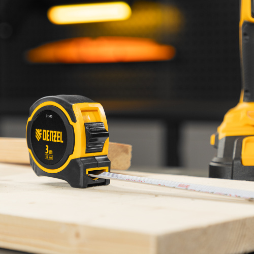 Рулетка 3м х 16мм, двухкомп. корпус, магнитный обрезиненный зацеп Denzel по ценам производителя в Уфе с доставкой по всей России