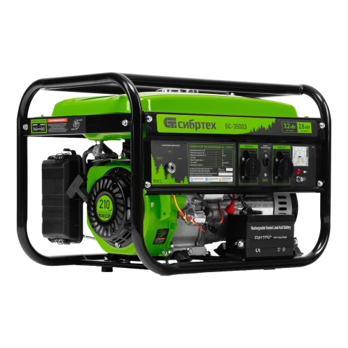 Генератор бензиновый БС-3500Э, 3.2 кВт, 230В, 4-х тактный, 15 л, электростартер Сибртех по ценам производителя в Уфе с доставкой по всей России