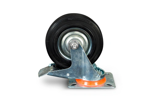 Колесо поворотное резина SRCLb 55 125 мм с тормозом (N) по ценам производителя в Уфе с доставкой по всей России