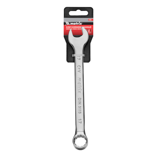 Ключ комбинированный, 17 мм, CrV, полированный хром Matrix по ценам производителя в Уфе с доставкой по всей России
