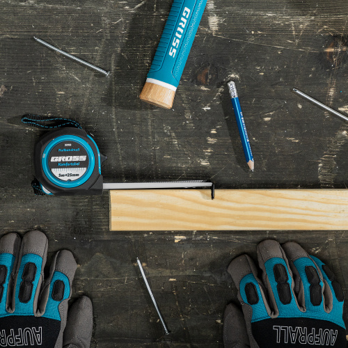 Рулетка Komfortabel 5 м х 25 мм,обрезиненный корпус Gross по ценам производителя в Уфе с доставкой по всей России