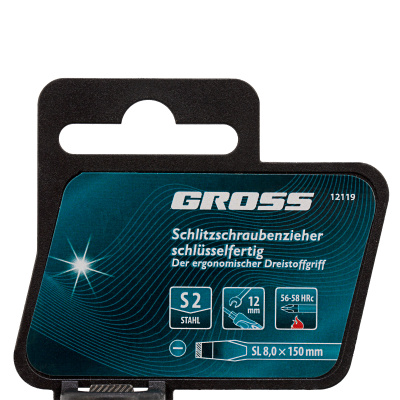 Отвертка SL8 x 150 мм, S2, трехкомпонентная рукоятка Gross по ценам производителя в Уфе с доставкой по всей России