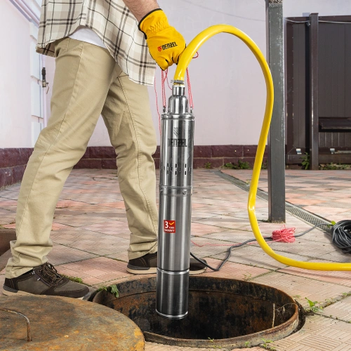 Скважинный насос DWS-4-150, винтовой, диаметр 4", 1300 Вт, 2000 л/ч, напор 150 м Denzel по ценам производителя в Уфе с доставкой по всей России