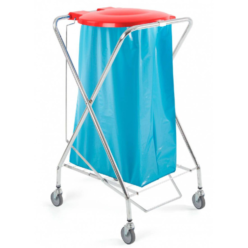 Тележка хромированная Filmop с держателем для мусорного мешка купить в Москве с доставкой по всей России | ProtosMarket.ru