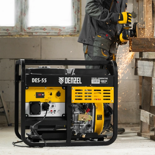 Генератор дизельный DES-55, 5,5 кВт, 230 В, 11 л, ручной стартер Denzel по ценам производителя в Уфе с доставкой по всей России