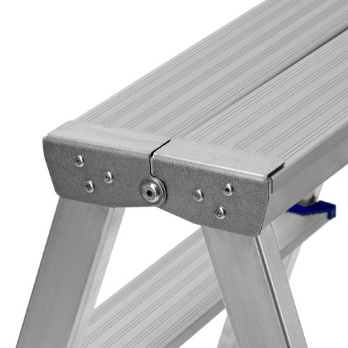 Стремянка двусторонняя 4 ступени, алюминиевая, Сибртех по ценам производителя в Уфе с доставкой по всей России