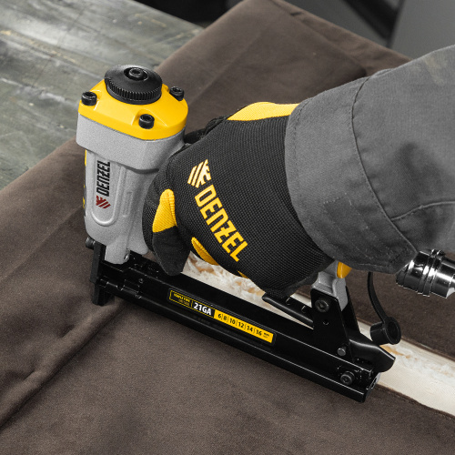 Степлер пневматический PS8016 для прямоугольных скоб 21GA от 6 до 16 мм Denzel по ценам производителя в Уфе с доставкой по всей России