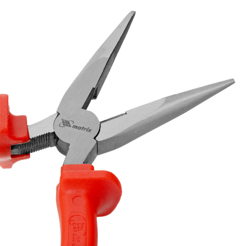 Длинногубцы прямые Econom, 180 мм, шлифованные, пластмассовые рукоятки Matrix по ценам производителя в Уфе с доставкой по всей России