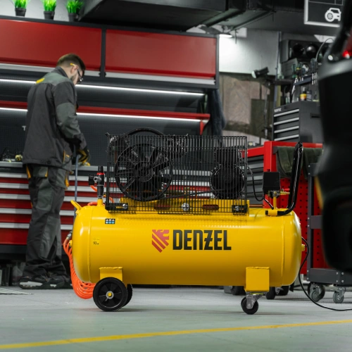Компрессор воздушный BCV2300/100, ременный привод, 2.3 кВт, 100 литров, 440 л/мин Denzel по ценам производителя в Уфе с доставкой по всей России
