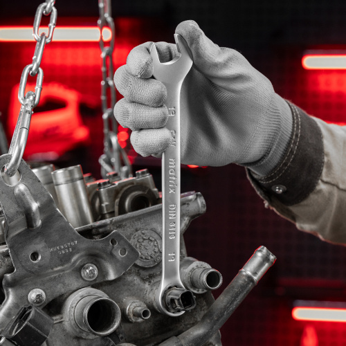 Набор ключей комбинированных, 6-22 мм, 12 шт, CrV, матовый хром Matrix по ценам производителя в Уфе с доставкой по всей России