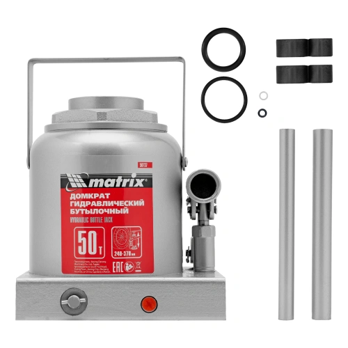 Домкрат гидравлический бутылочный, 50 т, высота подъема 240-370 мм Matrix по ценам производителя в Уфе с доставкой по всей России