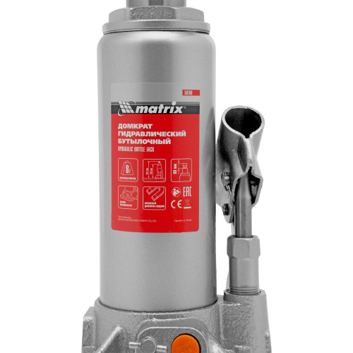 Домкрат гидравлический бутылочный, 8 т, h подъема 230-457 мм Matrix по ценам производителя в Уфе с доставкой по всей России