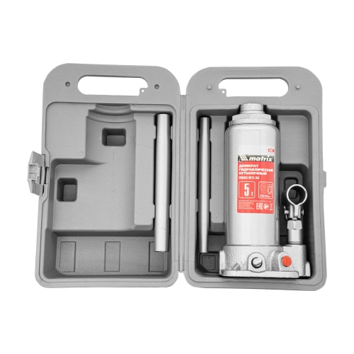 Домкрат гидравлический бутылочный, 5 т, высота подъема 216-413 мм, в пластиковый кейсе Matrix по ценам производителя в Уфе с доставкой по всей России