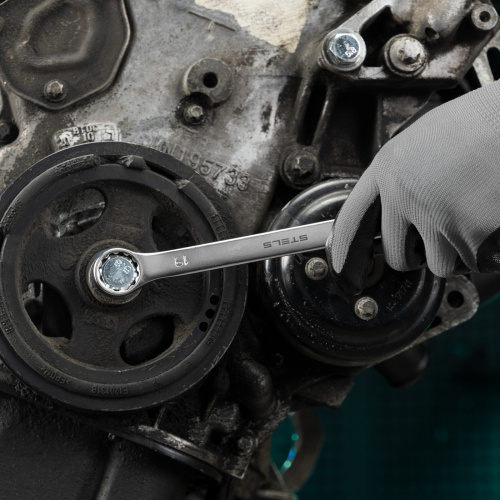 Набор ключей комбинированных, 8-19 мм, 8 шт, CrV, матовый хром Stels по ценам производителя в Уфе с доставкой по всей России