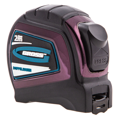 Рулетка "Doppelhaken",2 м x 16 мм,односторонний зацеп,Нейлон,двусторонняя шкала,автоматическая фиксация Gross по ценам производителя в Уфе с доставкой по всей России