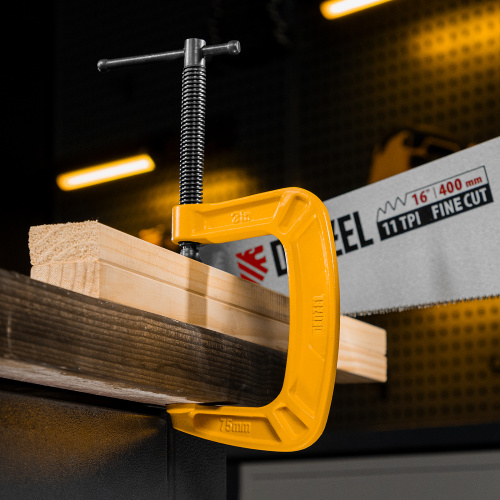 Струбцина G-образная, усиленная, 75 мм Denzel по ценам производителя в Уфе с доставкой по всей России