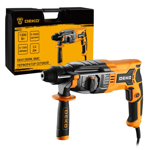 Перфоратор сетевой DEKO DKH1300W в кейсе, 1300Вт по ценам производителя в Уфе с доставкой по всей России