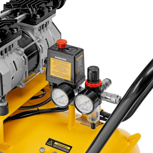 Компрессор безмасляный, малошумный  DLS 2250/100, 2250 Вт, 3x750, 100 л, 410 л/мин блок управления/ Denzel по ценам производителя в Уфе с доставкой по всей России