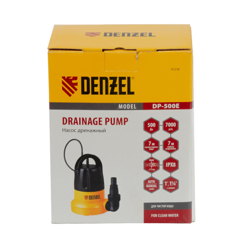Дренажный насос DP500E, 500 Вт, подъем 7 м, 7000 л/ч Denzel по ценам производителя в Уфе с доставкой по всей России