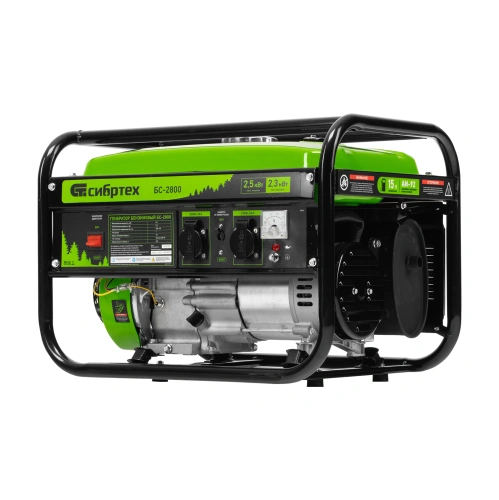 Генератор бензиновый БС-2800, 2.5 кВт, 230В, четырехтактный, 15 л, ручной стартер Сибртех по ценам производителя в Уфе с доставкой по всей России