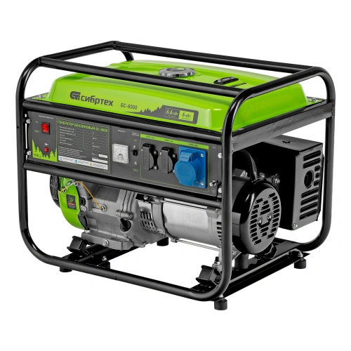 Генератор бензиновый БС-8000, 6,6 кВт, 230В, четырехтактный, 25 л, ручной стартер Сибртех по ценам производителя в Уфе с доставкой по всей России