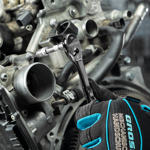 Ключ-трещотка 1/4", CrV, 90 зубьев, усиленный, хром Gross по ценам производителя в Уфе с доставкой по всей России