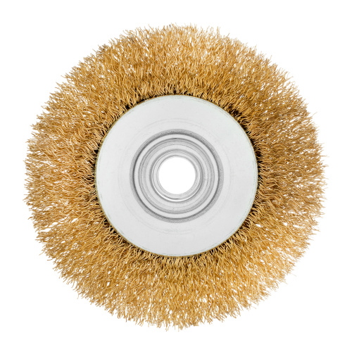 Щетка для УШМ, 100 мм, М14, "тарелка", латунированная витая проволока Matrix по ценам производителя в Уфе с доставкой по всей России