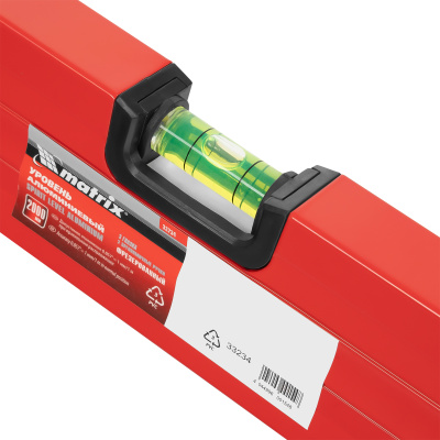 Уровень алюминиевый, 2000 мм, фрезерованный, 3 глазка, две эргономичные ручки Matrix по ценам производителя в Уфе с доставкой по всей России