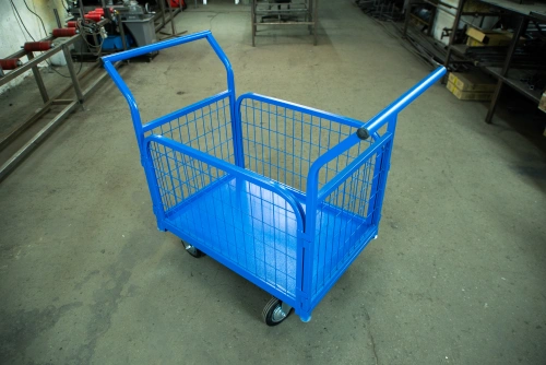 Тележка платформенная TOR ТП-2С (600х900) с бортами из сетки и двумя ручками (колеса 160 мм) по ценам производителя в Уфе с доставкой по всей России