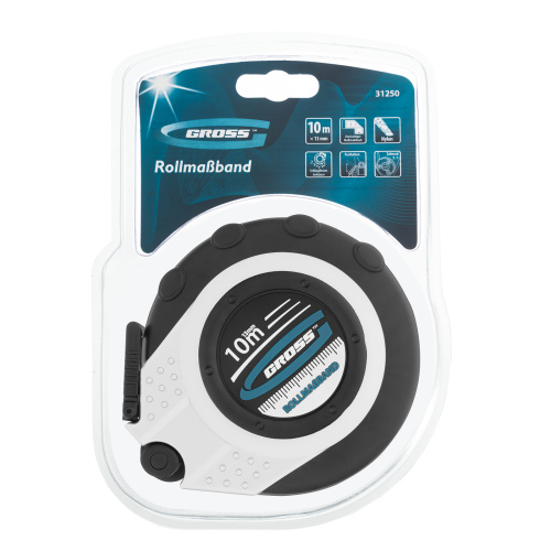 Рулетка геодезическая 10 м х 13 мм, закрытый корпус, металлическая лента, нейлон Gross по ценам производителя в Уфе с доставкой по всей России