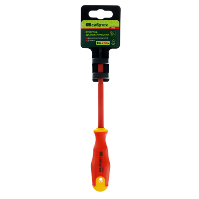 Отвертка диэлектрическая SL4 х 100 мм, CrV, до 1000 В, двухкомпонентная рукоятка Сибртех по ценам производителя в Уфе с доставкой по всей России