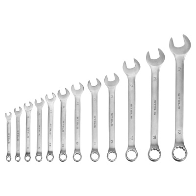 Набор ключей комбинированных 6-22 мм, 12 шт, CrV, матовый хром Stels по ценам производителя в Уфе с доставкой по всей России