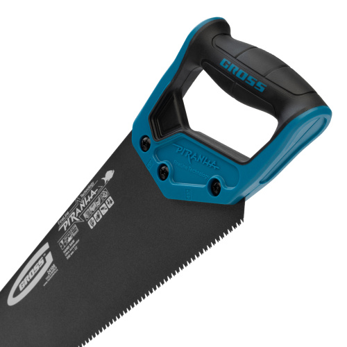 Ножовка по дереву "Piranha", 550 мм, 11-12 TPI, зуб-3D, каленый зуб, тефлоновое покрытие полотна, двухкомпонентная рукоятка Gross по ценам производителя в Уфе с доставкой по всей России