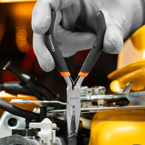 Длинногубцы прямые Mini, 130 мм, никелированные, авторазжим Sparta по ценам производителя в Уфе с доставкой по всей России