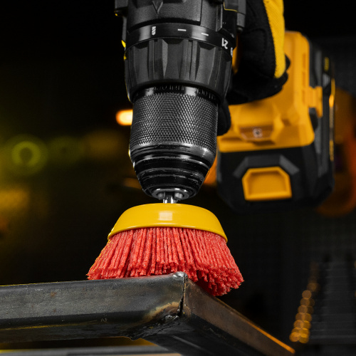 Щетка для дрели, 75 мм, Чашка, со шпилькой, нейлоновая щетина Denzel по ценам производителя в Уфе с доставкой по всей России