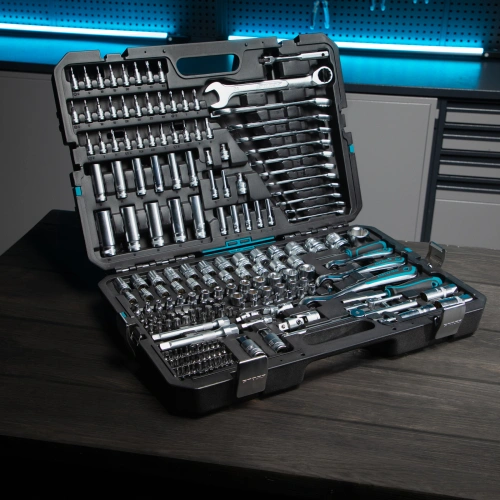 Набор инструментов, 1/2", 3/8", 1/4", CrV, 120 зубьев, 216 предметов Gross по ценам производителя в Уфе с доставкой по всей России