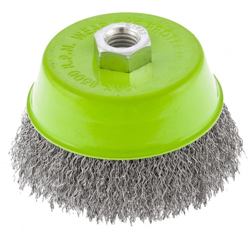 Щетка для УШМ, 100 мм, М14, "чашка", витая проволока Сибртех по ценам производителя в Уфе с доставкой по всей России